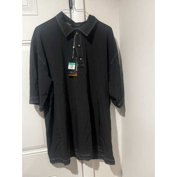 Vintage Tiger Woods Stretch Nike dri Fit Black Polo XL Men's Nestle Waters NWT